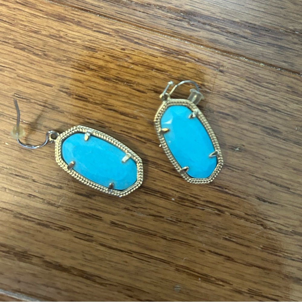 Kendra Scott Blue and Gold Dani Earrings